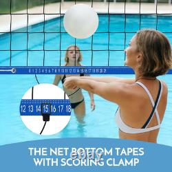 Base Free Swimming Pool Volleyball Net Set for Inground Pools 3-Height Adjusta