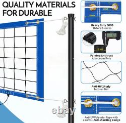 Base Free Swimming Pool Volleyball Net Set for Inground Pools 3-Height Adjusta