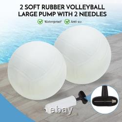 Base Free Swimming Pool Volleyball Net Set for Inground Pools 3-Height Adjusta