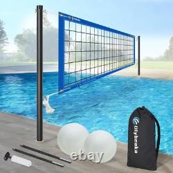 Base Free Swimming Pool Volleyball Net Set for Inground Pools with 3-Height A