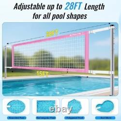 Base Free Swimming Pool Volleyball Net Set for Inground Pools with 3-Height A