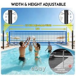 Base Free Swimming Pool Volleyball Net Set for Inground Pools with 3-Height A