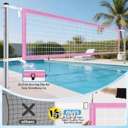 Base Free Swimming Pool Volleyball Net Set for Inground Pools with 3-Height A