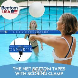 Base Free Swimming Pool Volleyball Net Set for Inground Pools with 3-Height Adju