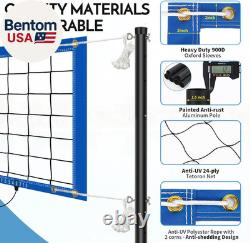 Base Free Swimming Pool Volleyball Net Set for Inground Pools with 3-Height Adju