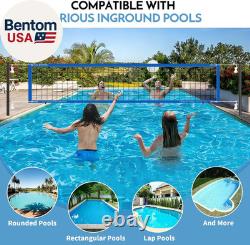 Base Free Swimming Pool Volleyball Net Set for Inground Pools with 3-Height Adju
