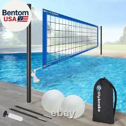 Base Free Swimming Pool Volleyball Net Set for Inground Pools with 3-Height Adju
