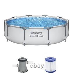 Bestway 10' x 30 Steel Frame Above Ground Swimming Pool Set (Open Box) (2 Pack)