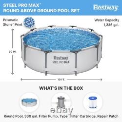 Bestway 10' x 30 Steel Frame Above Ground Swimming Pool Set (Open Box) (2 Pack)