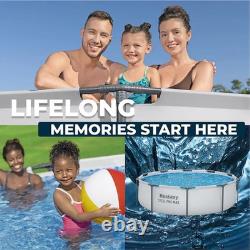 Bestway 10' x 30 Steel Pro Frame Max Round Above Ground Swimming Pool with Pum