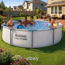 Bestway 10' x 30 Steel Pro Frame Max Round Above Ground Swimming Pool with Pum