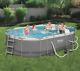 Bestway 16ft X 10ft X 42in Power Steel Above Ground Swimming Pool Set With Pump