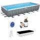Bestway 24' X 12' X 52 Power Steel Above Ground Swimming Pool Set (for Parts)