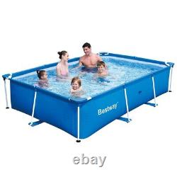 Bestway 9.8x6.7x26 Deluxe Splash Kids Ground Swimming Pool (Pool Only) -Blue