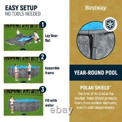 Bestway APX 365 16' x 48 Round Above Ground Swimming Pool Set with Pump & Ladder