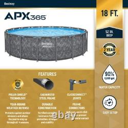 Bestway APX 365 18'x52 Round Above Ground Swimming Pool Set with Pump (Used)