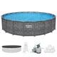 Bestway Apx 365 20'x52 Round Above Ground Swimming Pool Set With Pump & Ladder
