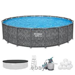 Bestway APX 365 20'x52 Round Above Ground Swimming Pool Set with Pump & Ladder