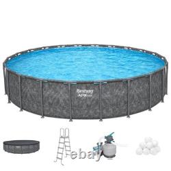 Bestway APX 365 22'x52 Round Above Ground Swimming Pool Set with Pump & Ladder