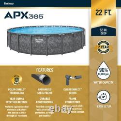 Bestway APX 365 22'x52 Round Above Ground Swimming Pool Set with Pump & Ladder