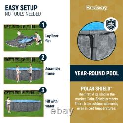 Bestway APX 365 22'x52 Round Above Ground Swimming Pool Set with Pump & Ladder