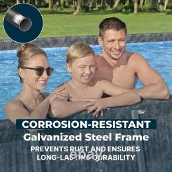 Bestway APX 365 24' x 12' x 52 Rectangular Above Ground Swimming Pool Set, Gray