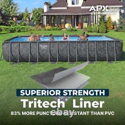 Bestway APX 365 24' x 12' x 52 Rectangular Above Ground Swimming Pool Set, Gray
