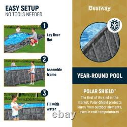 Bestway APX 365 31'4 x 16' x 52 Rectangular Above Ground Swimming Pool Set