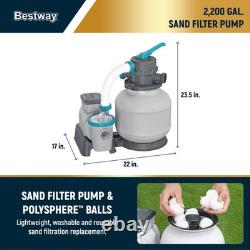 Bestway APX 365 31'4 x 16' x 52 Rectangular Above Ground Swimming Pool Set