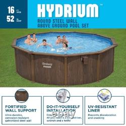 Bestway Hydrium 16' x 52 Steel Wall Round Above Ground Swimming Pool Set