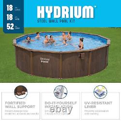 Bestway Hydrium 18'x52 Steel Wall Above Ground Swimming Pool Set, Brown (Used)