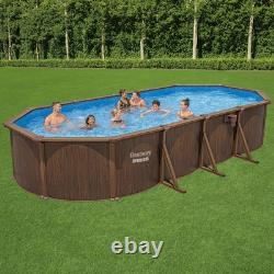 Bestway Hydrium 24'x12'x52 Oval Above Ground Swimming Pool Set, Brown (Used)