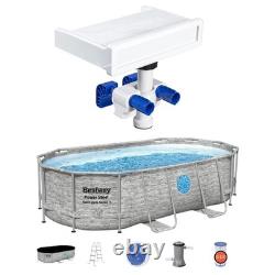 Bestway Multicolor LED Waterfall & 14'x8'x39.5 Above Ground Swimming Pool Set