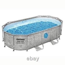 Bestway Multicolor LED Waterfall & 14'x8'x39.5 Above Ground Swimming Pool Set