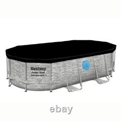 Bestway Multicolor LED Waterfall & 14'x8'x39.5 Above Ground Swimming Pool Set