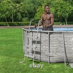 Bestway Multicolor LED Waterfall & 14'x8'x39.5 Above Ground Swimming Pool Set