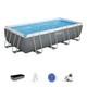 Bestway Power Steel 18'x9'x48 Rectangular Above Ground Swimming Pool Set(used)