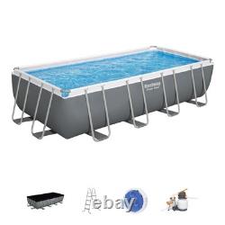 Bestway Power Steel 18'x9'x48 Rectangular Above Ground Swimming Pool Set(Used)
