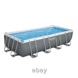 Bestway Power Steel 18'x9'x48 Rectangular Above Ground Swimming Pool Set(Used)