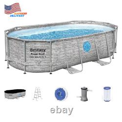 Bestway Power Steel Swim Vista 14' x 8'2 x 39.5 Above Ground Swimming Pool Set