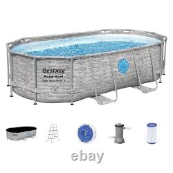 Bestway Power Steel Swim Vista 14' x 8'2 x 39.5 Above Ground Swimming Pool Set