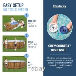 Bestway Power Steel Swim Vista 16' x 48 Round Above Ground Swimming Pool Set