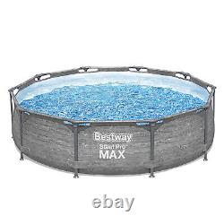 Bestway Steel Pro MAX 10' x 30 Above Ground Swimming Pool Set, Gray (Open Box)