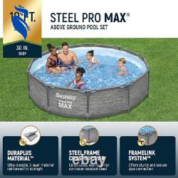 Bestway Steel Pro MAX 10 x 30 Round Above Ground Swimming Pool Set Outdoor Metal