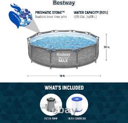 Bestway Steel Pro MAX 10 x 30 Round Above Ground Swimming Pool Set Outdoor Metal