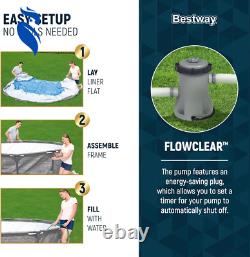 Bestway Steel Pro MAX 10 x 30 Round Above Ground Swimming Pool Set Outdoor Metal
