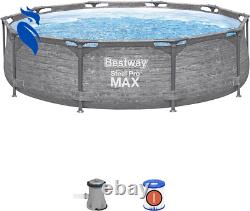 Bestway Steel Pro MAX 10 x 30 Round Above Ground Swimming Pool Set Outdoor Metal