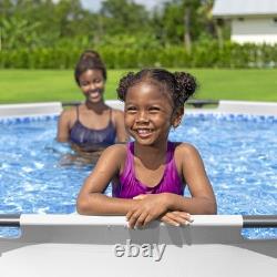 Bestway Steel Pro MAX 12 Foot by 30 Inch Above Ground Swimming Pool Set, Gray