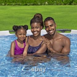 Bestway Steel Pro MAX 12 Foot by 30 Inch Above Ground Swimming Pool Set, Gray