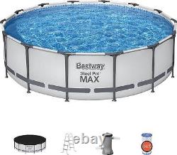 Bestway Steel Pro MAX 14' X 42 Round Above Ground Swimming Pool Set Outdoor Pool